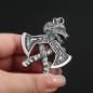 Preview: Vintage Vikings-Halskette mit Doppelaxt-Anhänger, 316L Edelstahl, verblasst nicht, klassische Wolfskopf-Halsketten, nordischer Schmuck
